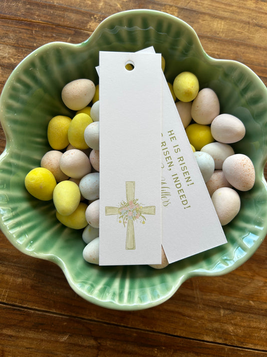 Floral cross skinny gift tags