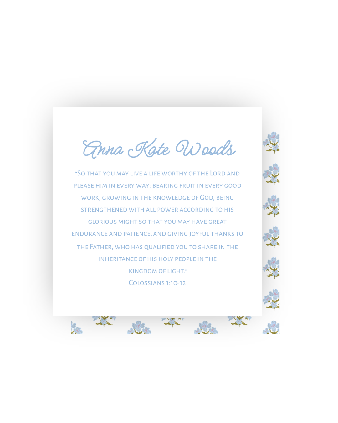 Colossians 1:10-12 Personalized Print- DIGITAL FILE