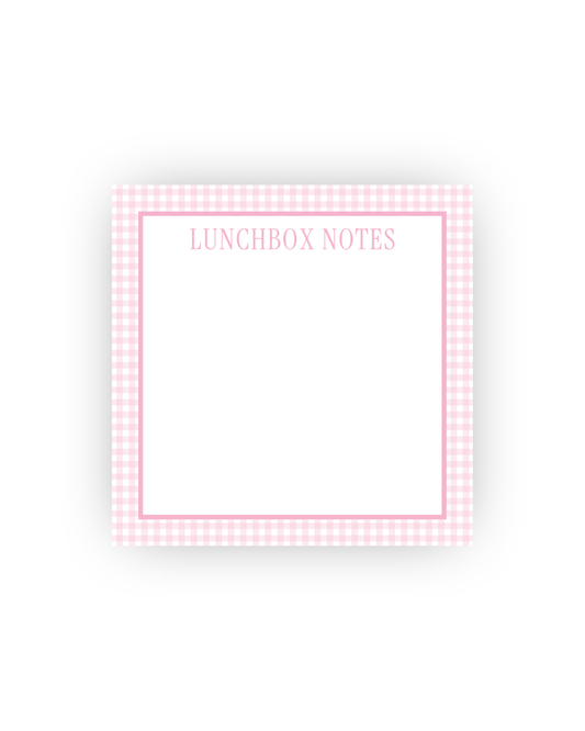 Pink Gingham Lunchbox notepad
