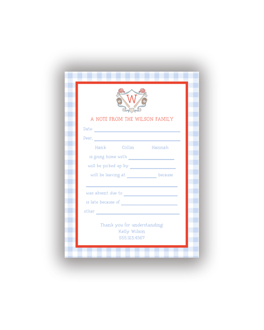Baseball Crest Family Communication notepad