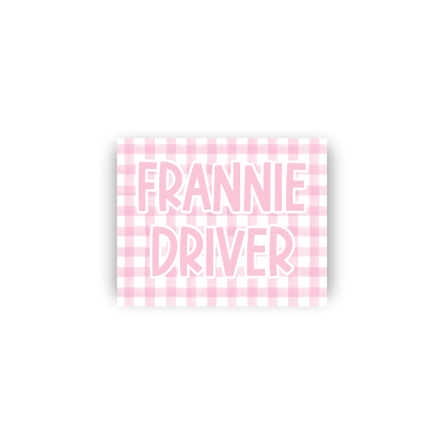 Feminine Gingham Rectangular Name Vinyl Stickers