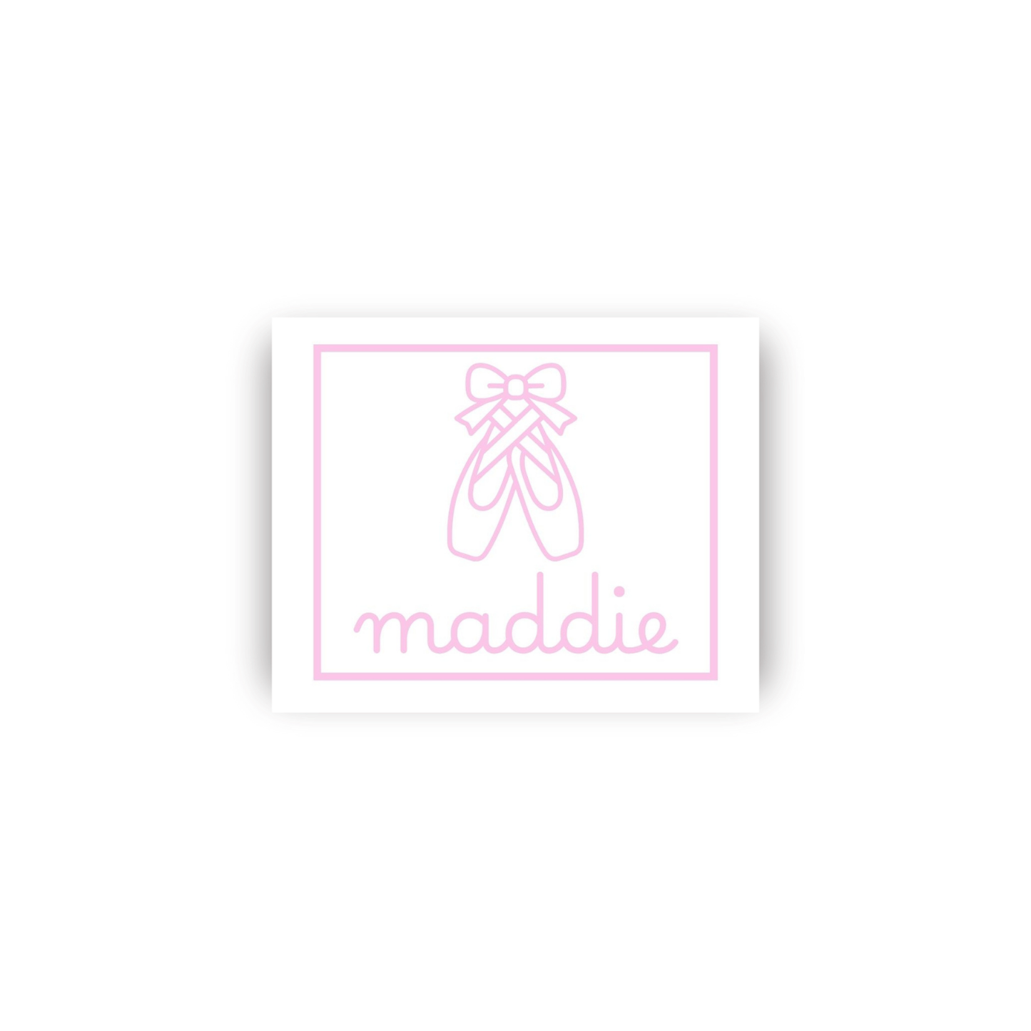 Precious Feminine Rectangular Name Vinyl Stickers with Image