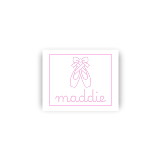 Precious Feminine Rectangular Name Vinyl Stickers with Image