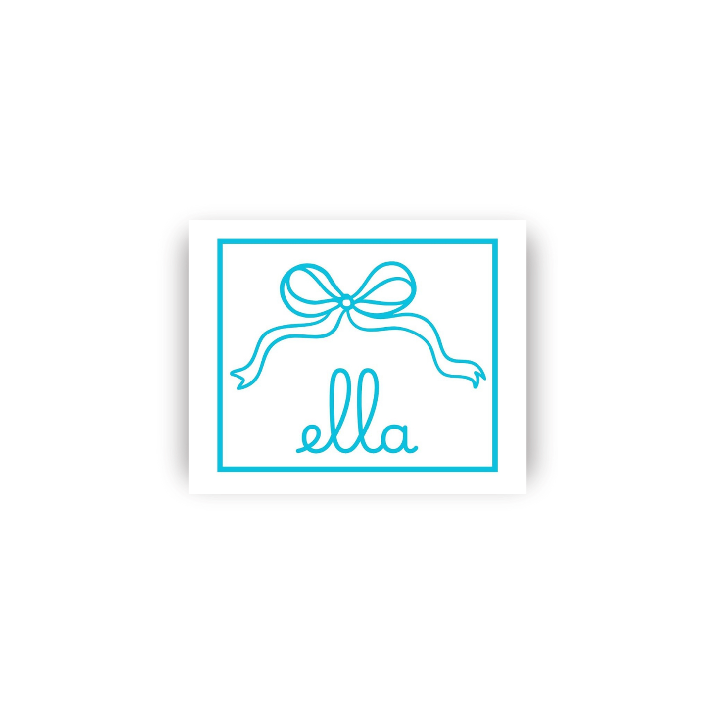 Precious Feminine Rectangular Name Vinyl Stickers with Image