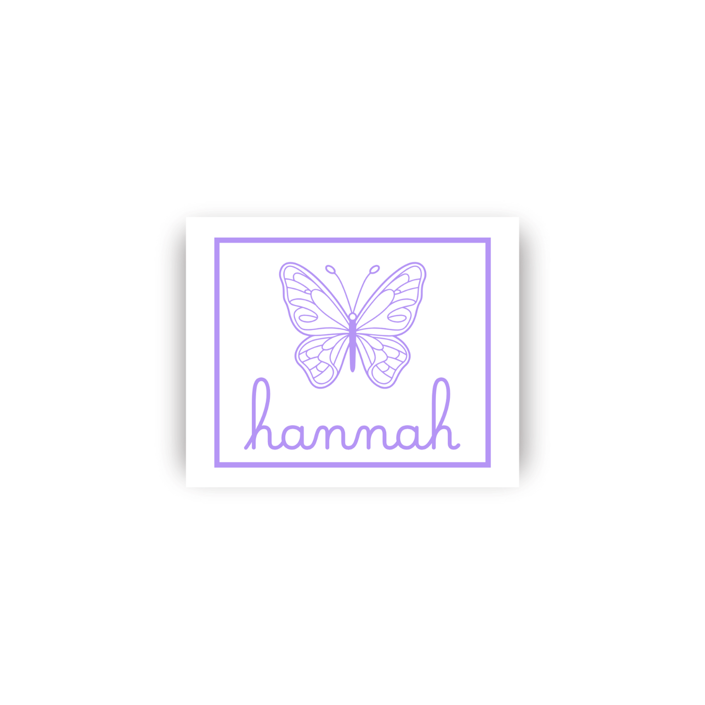 Precious Feminine Rectangular Name Vinyl Stickers with Image