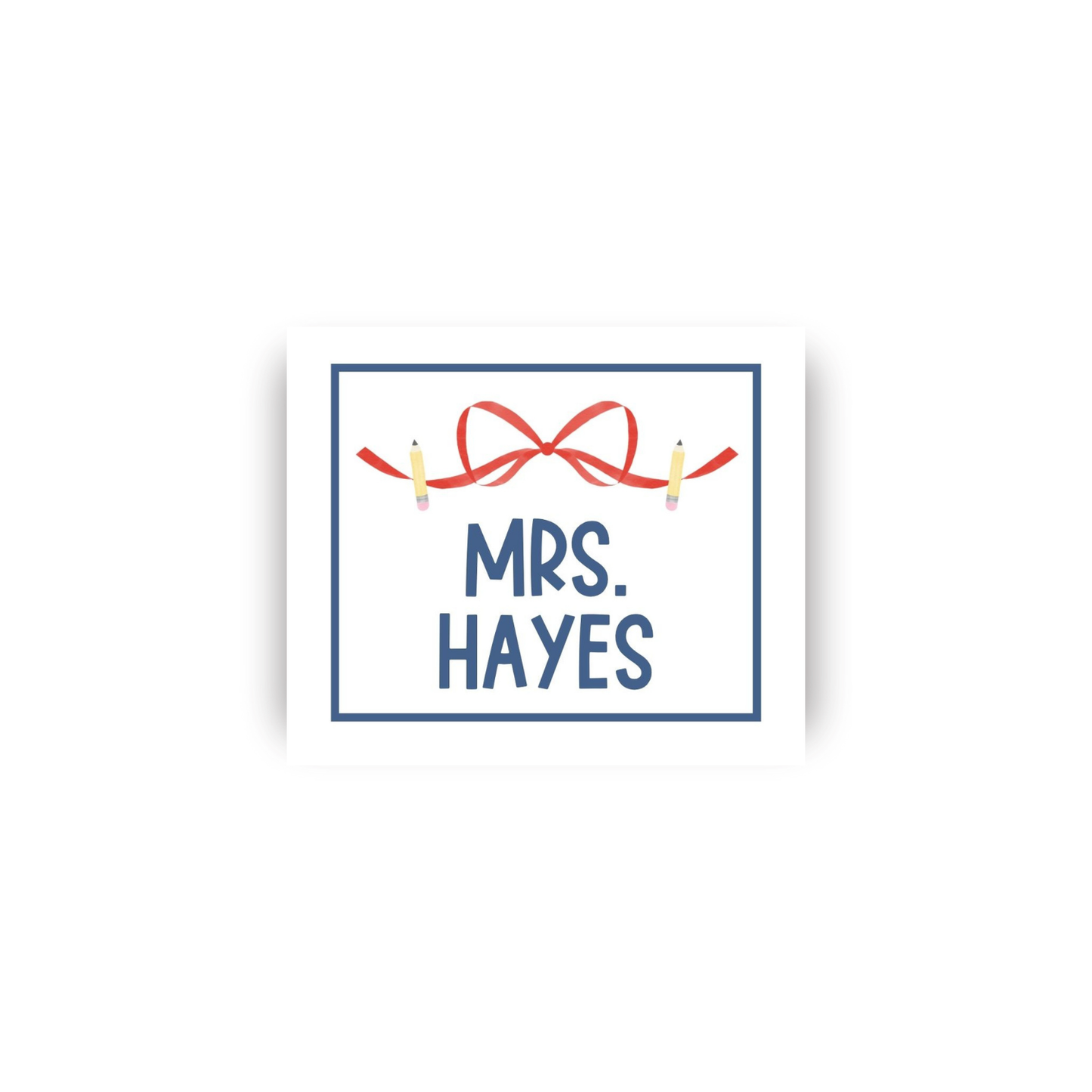School Rectangular Name Vinyl Stickers