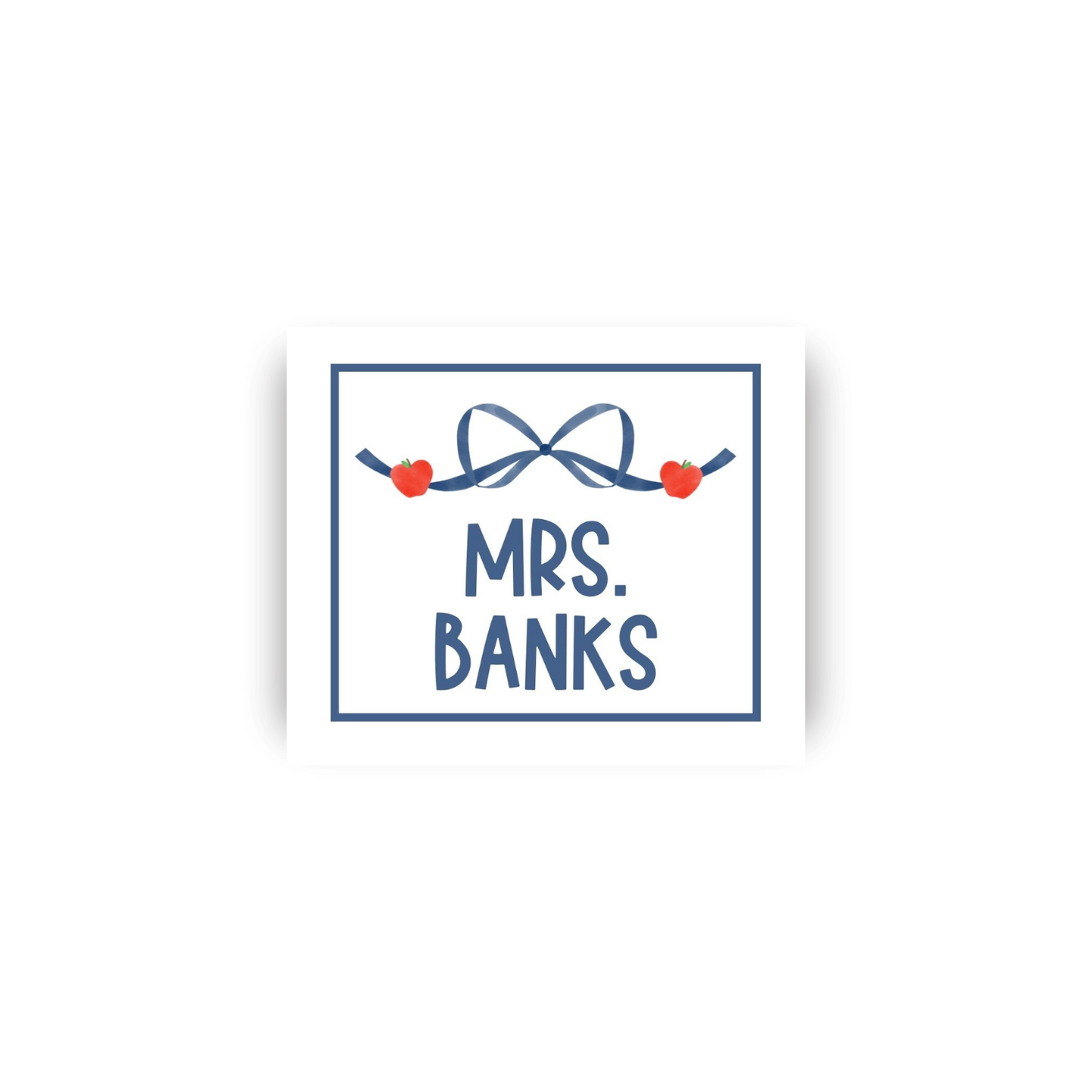 School Rectangular Name Vinyl Stickers