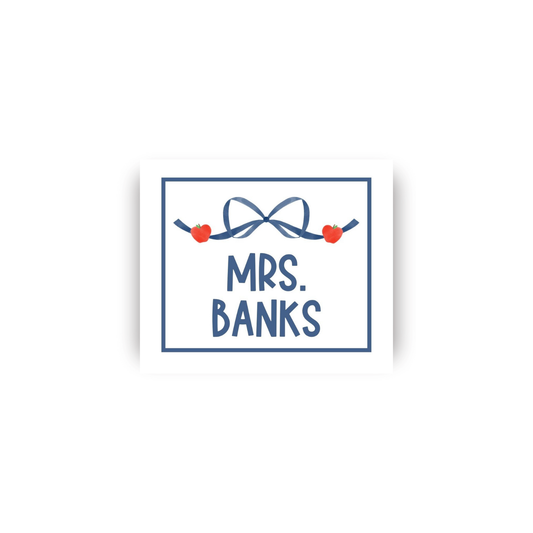 School Rectangular Name Vinyl Stickers