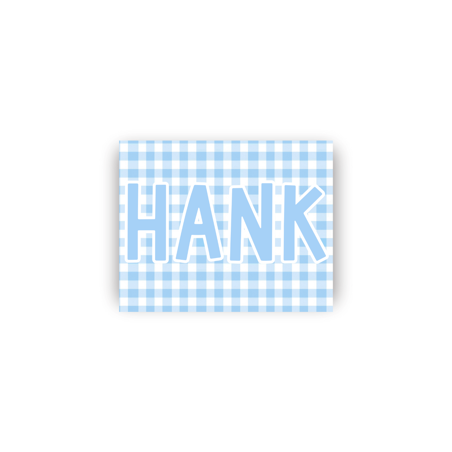 Masculine Gingham Rectangular Vinyl Name Stickers