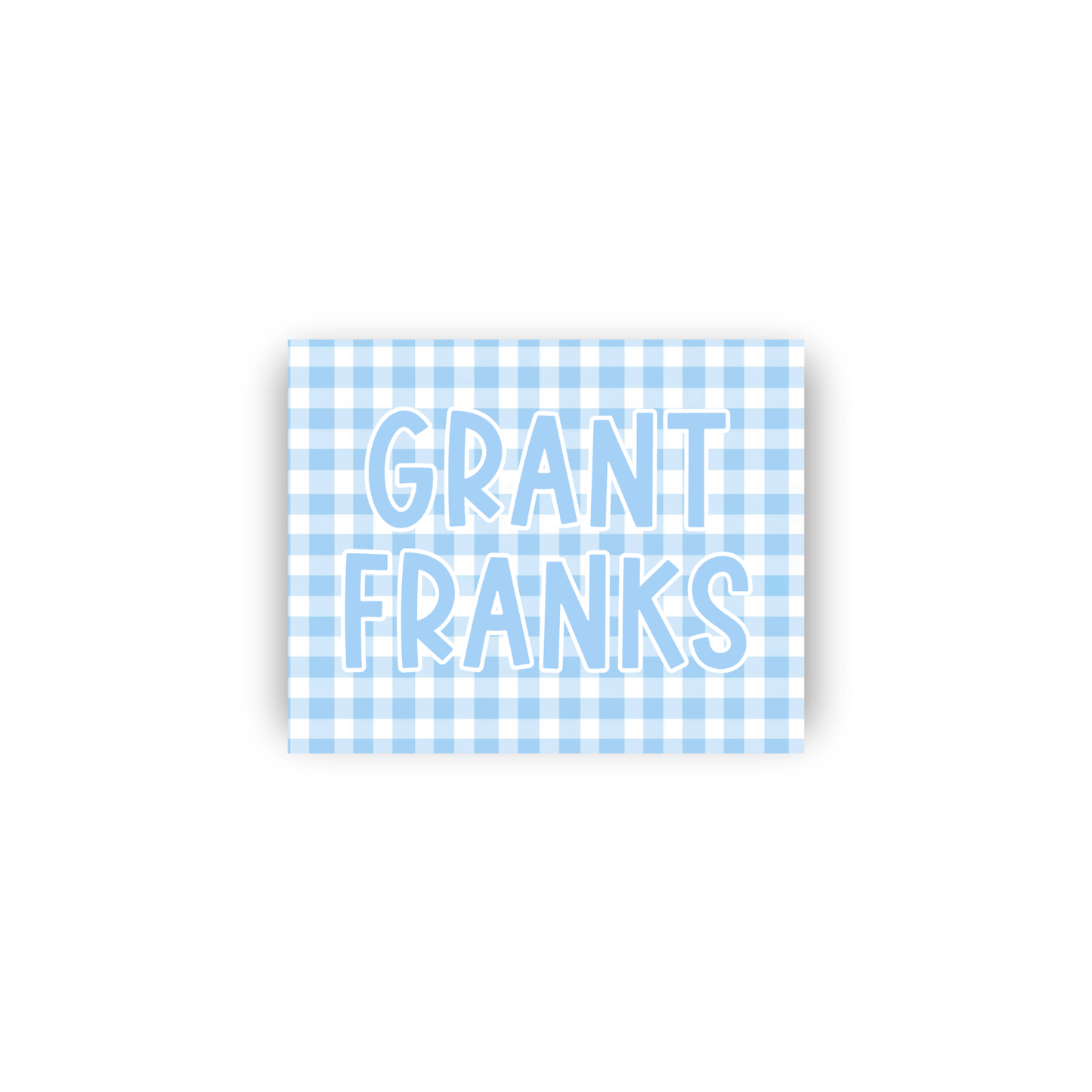 Masculine Gingham Rectangular Vinyl Name Stickers