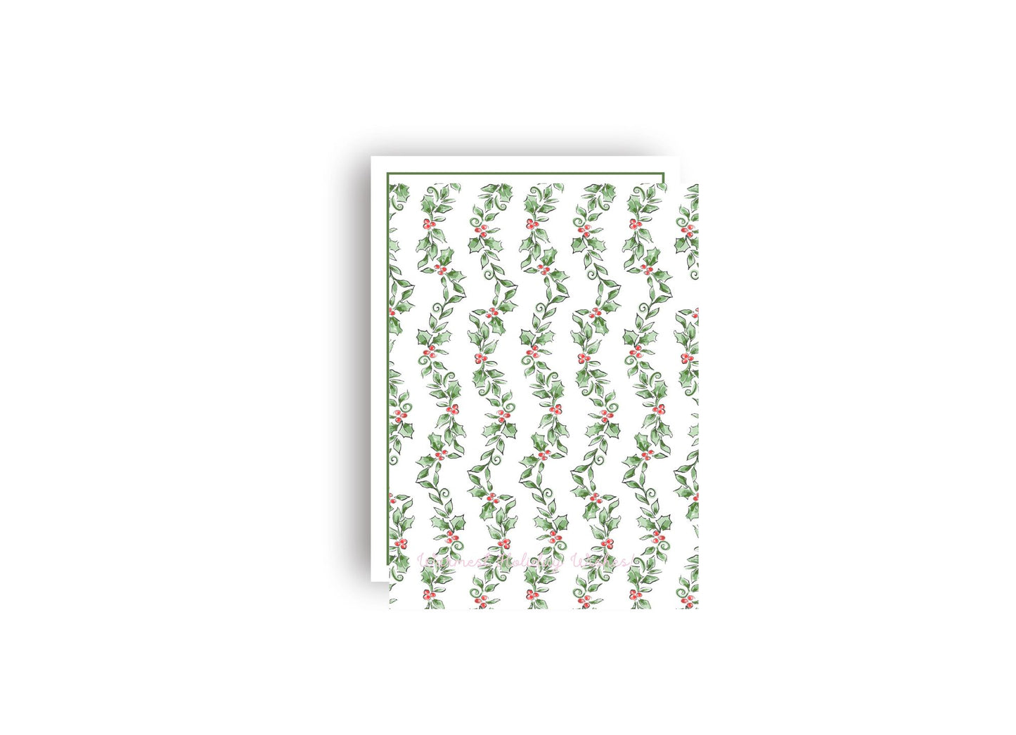Holly Garland Personalized Christmas Card