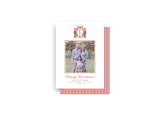 Nutcracker Crest Personalized Christmas Card