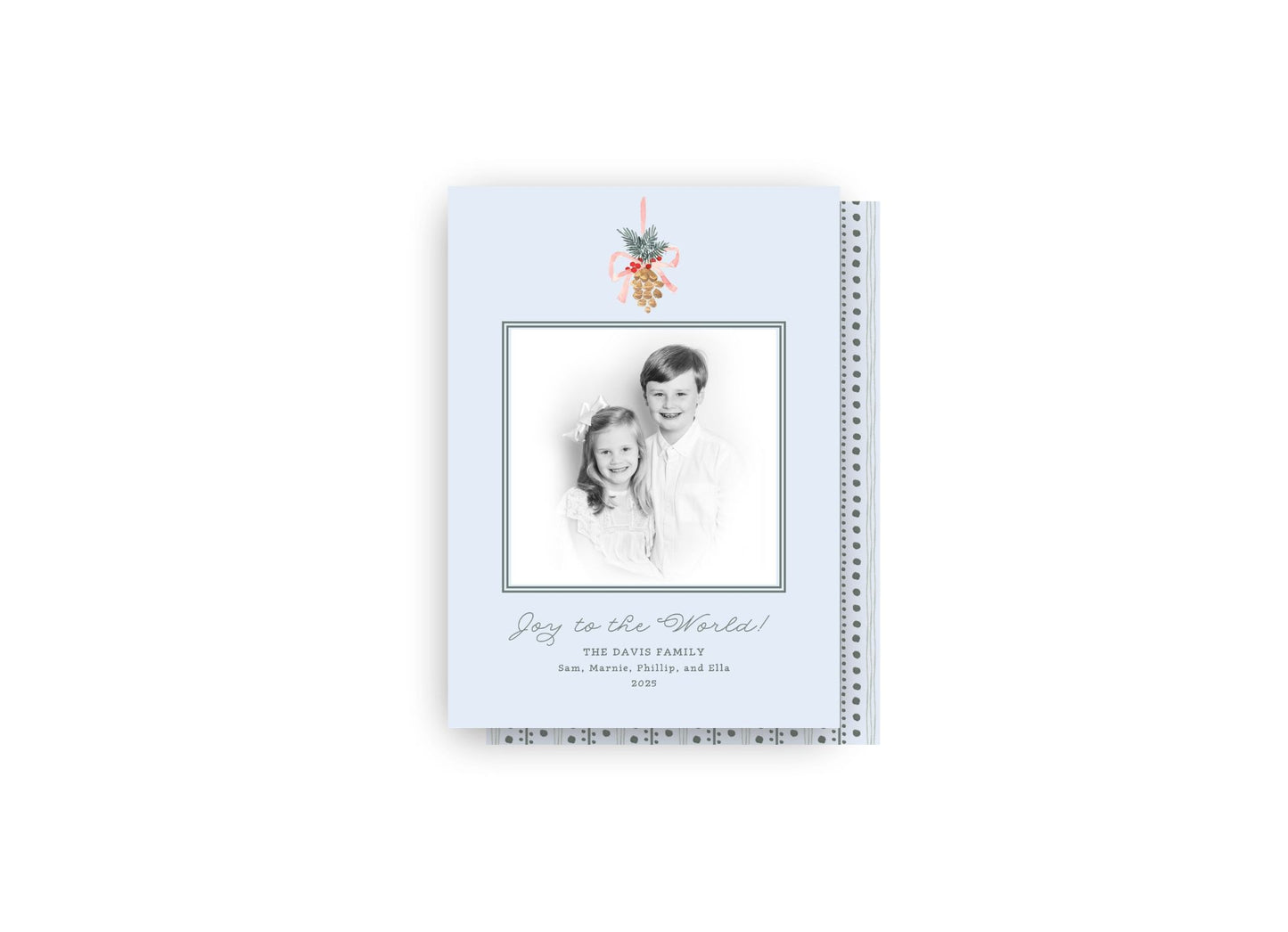 Watercolor Mistletoe Personalized Christmas Card