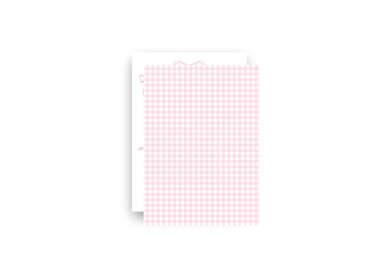 Green and Pink Gingham Garland Personalized Christmas Card
