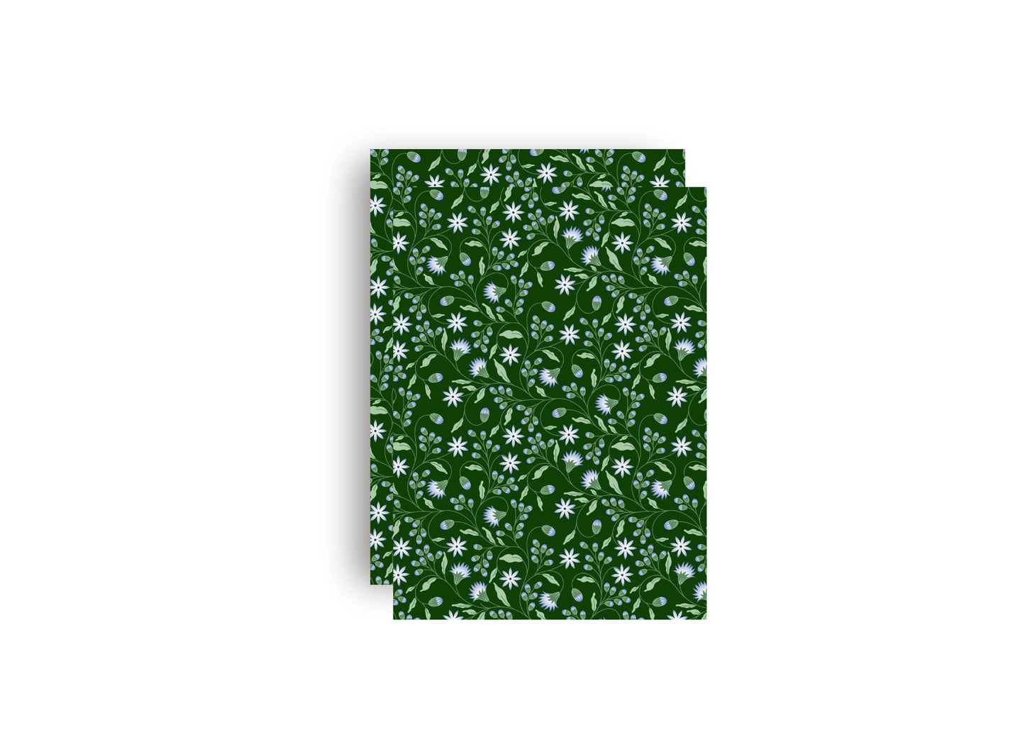 Dark Green and Lilac Floral Personalized Christmas Card