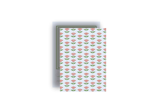 Blue, Green, and Red Block Print Personalized Christmas Card