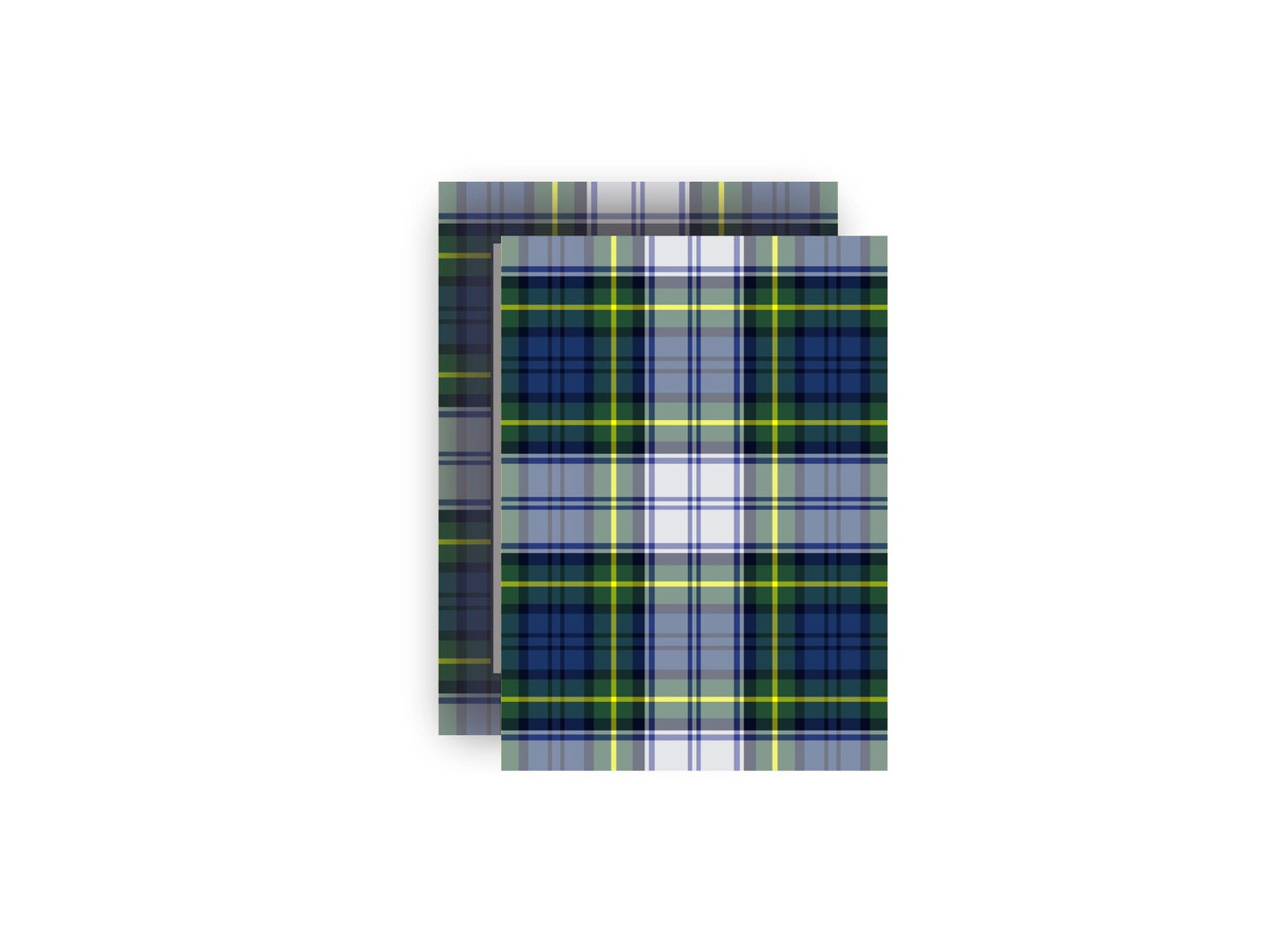 Classic Navy & Green Plaid Personalized Christmas Card