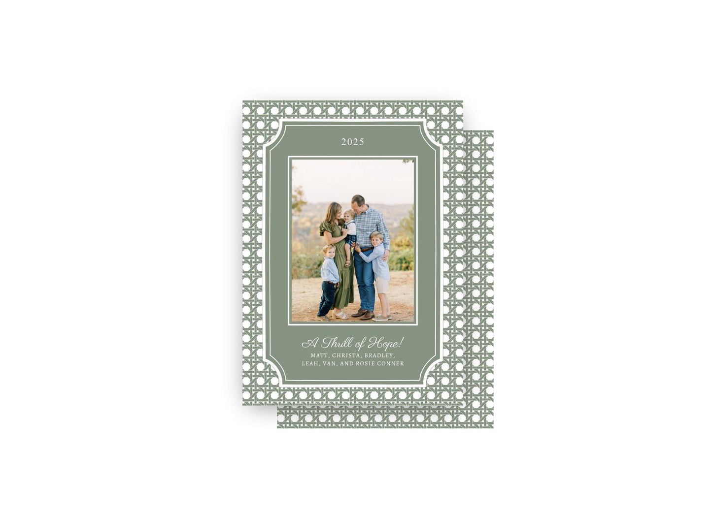 Lovely Rattan Personalized Christmas Card