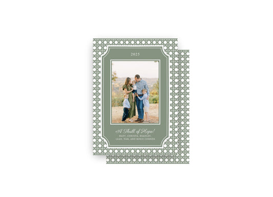 Lovely Rattan Personalized Christmas Card