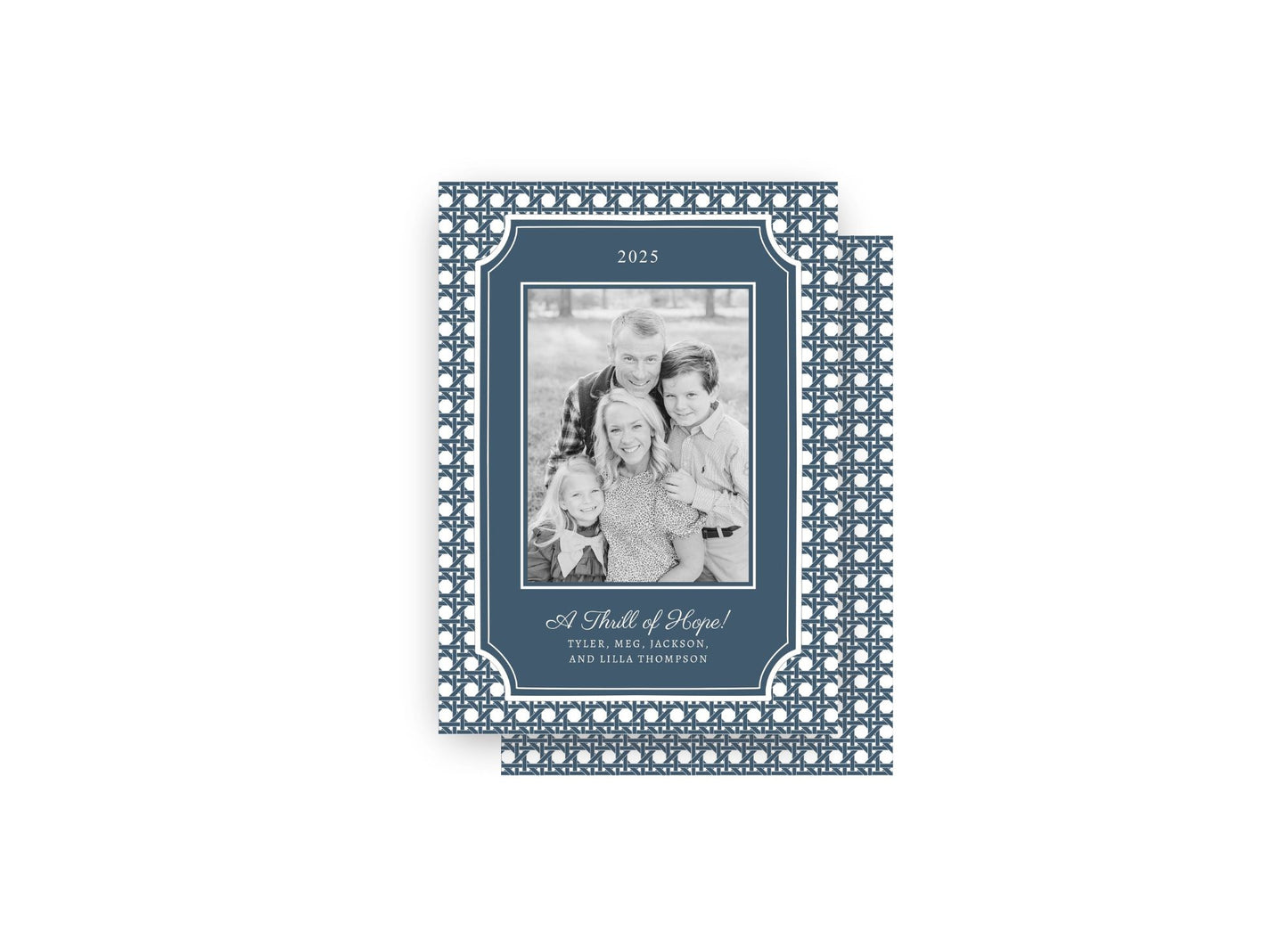 Lovely Rattan Personalized Christmas Card