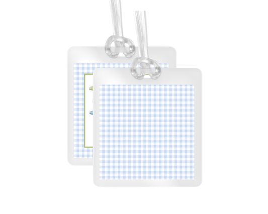 Primary Crayon and Gingham Personalized Bag Tag