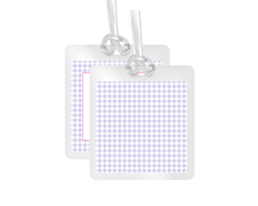 Pastel Crayon and Gingham Personalized Bag Tag
