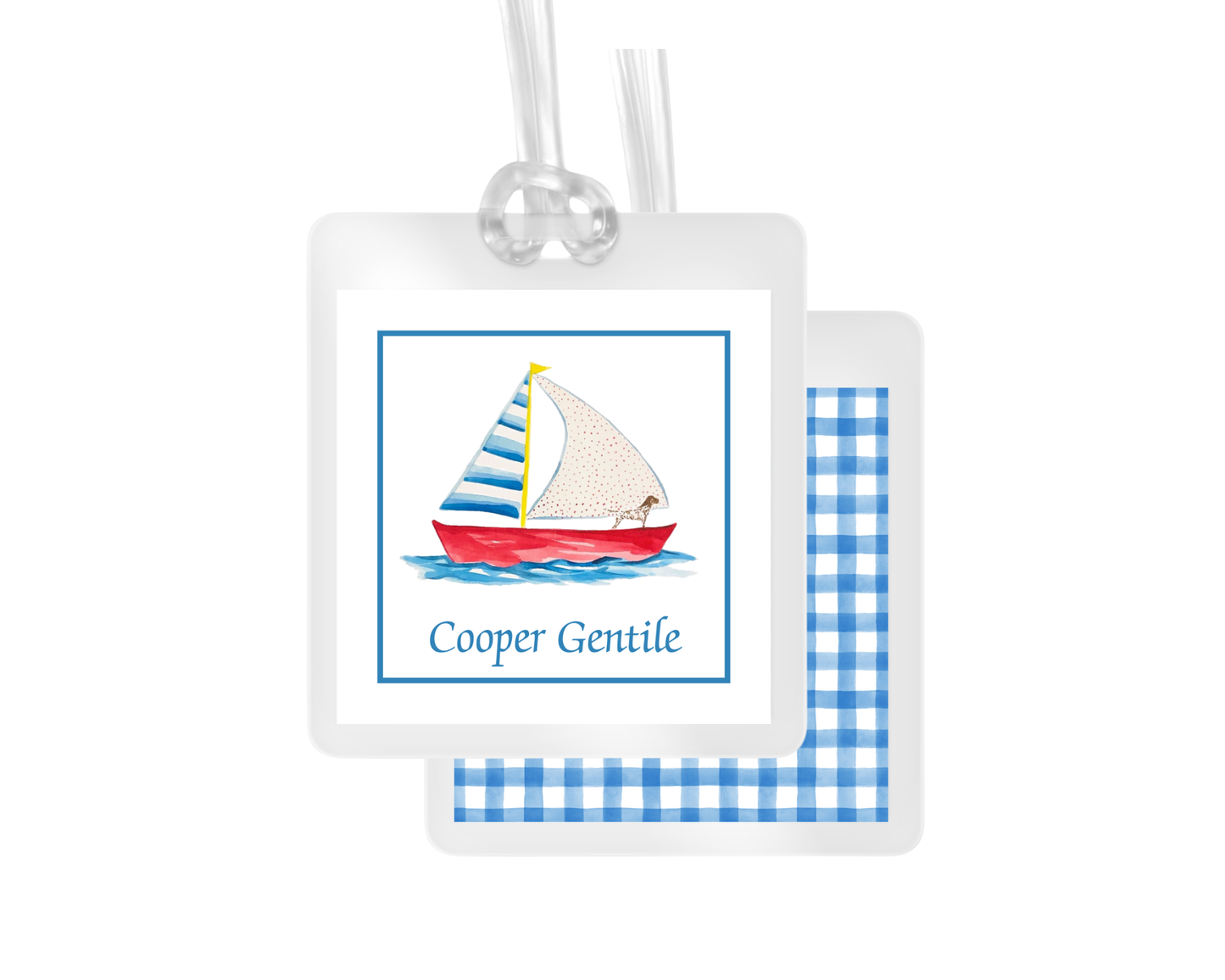 Sailboat personalized bag tags