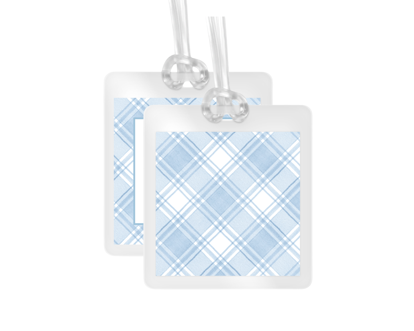 Pointer and Plaid Personalized Bag Tag