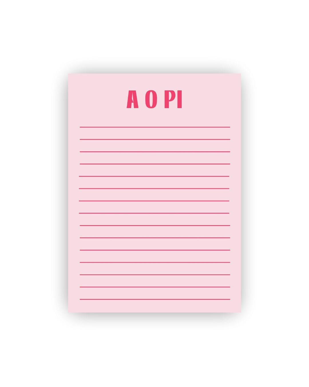 Colorful Sorority Lined Notepads