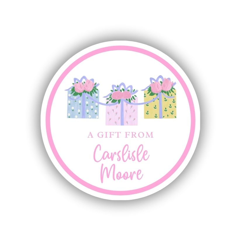 Watercolor presents personalized gift stickers