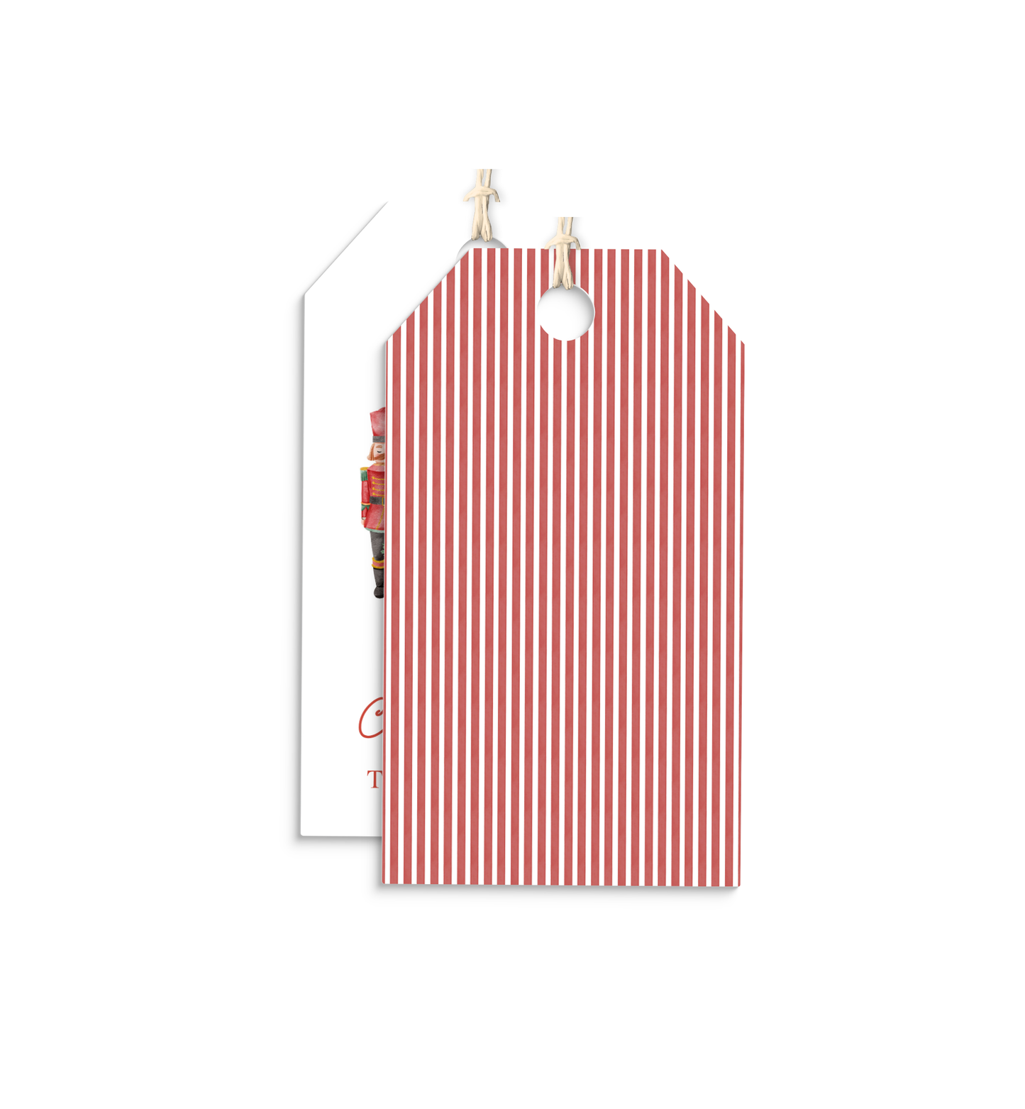 Nutcracker and Crest personalized hang tags