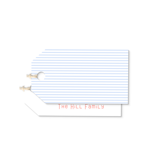 Red Apple and Stripes personalized gift tags