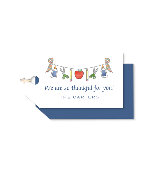 School Supply Bunting personalized hang tags
