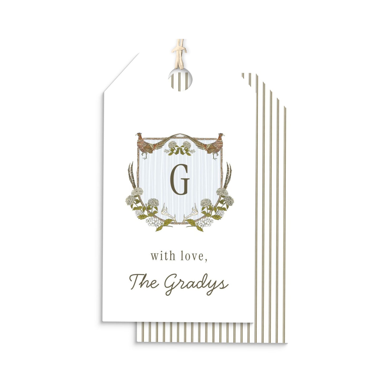 Pheasant Crest Personalized hang tags