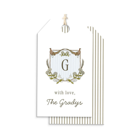 Pheasant Crest Personalized hang tags