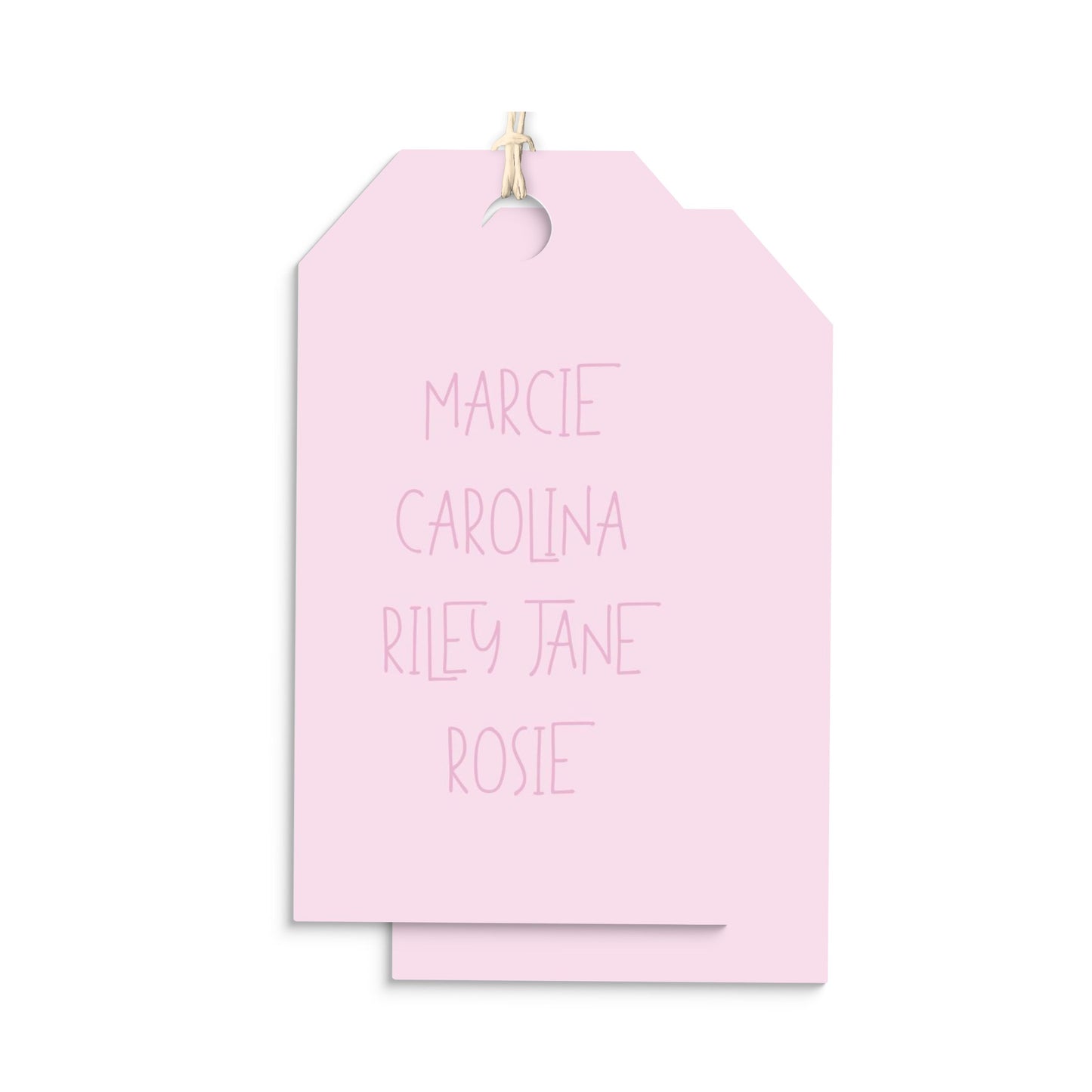 Modern Font Family Personalized Hang Tags