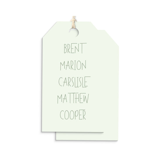 Modern Font Family Personalized Hang Tags