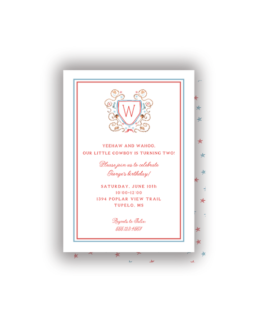 Buckaroo Crest invitation