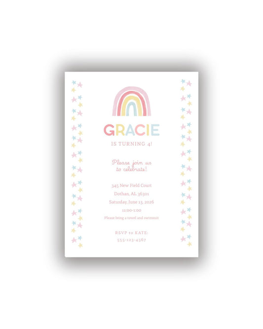 Colorful Rainbow personalized invitations