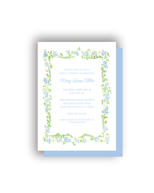 Whimsical Floral Border personalized invitations