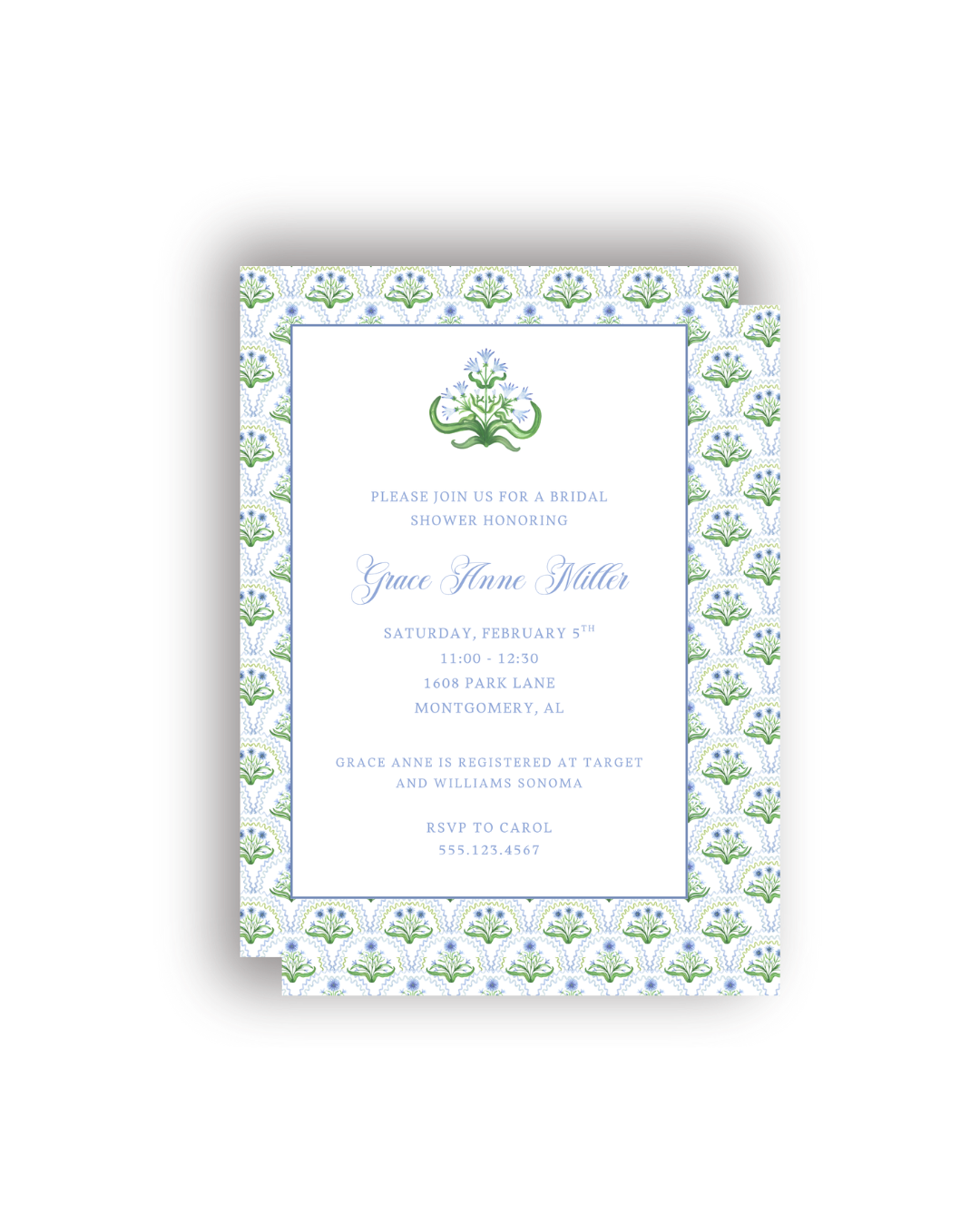 Fun Green and Blue Print invitations