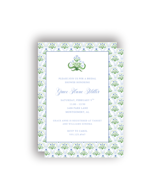 Fun Green and Blue Print invitations