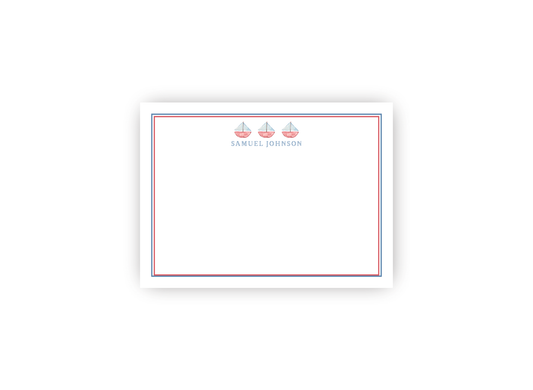 Sailboat Trio Personalized Notecards