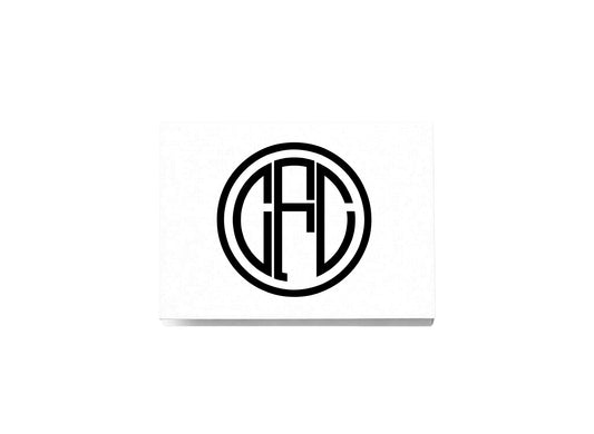 Circle Monogram Folded Notecards
