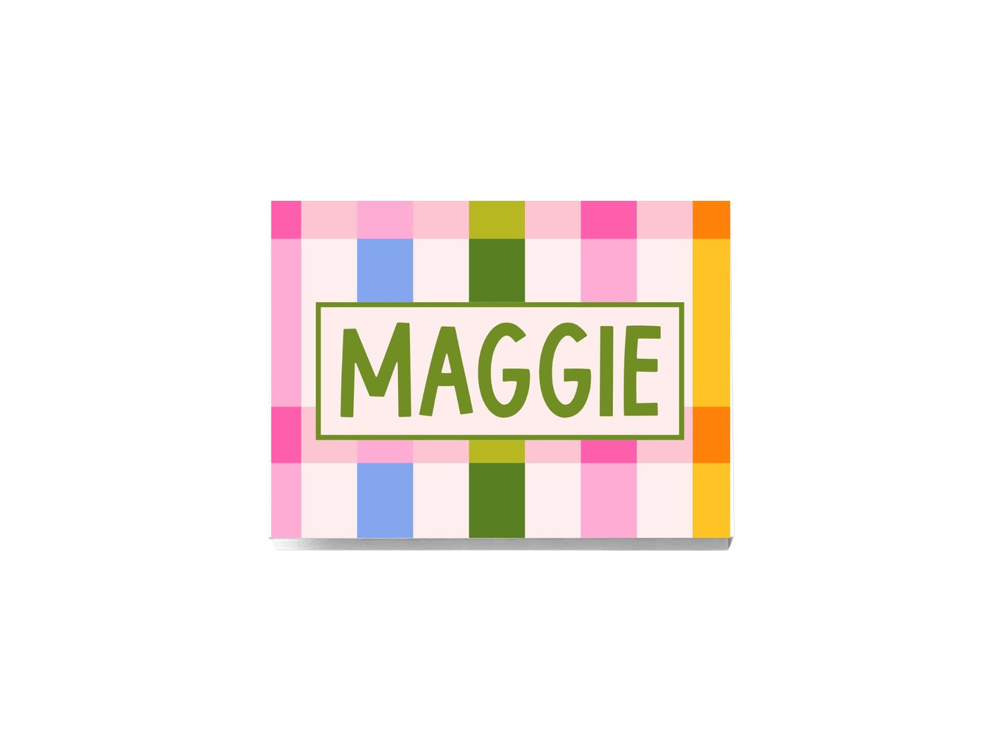 Modern Bright Gingham Folded Notecards