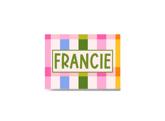Modern Bright Gingham Folded Notecards