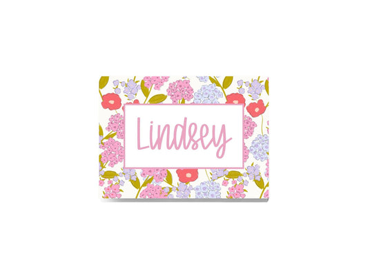 Bright Coral Floral Folded Personalized Notecards
