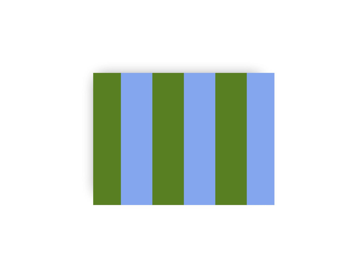Blue and Green Stripe Personalized Notecards