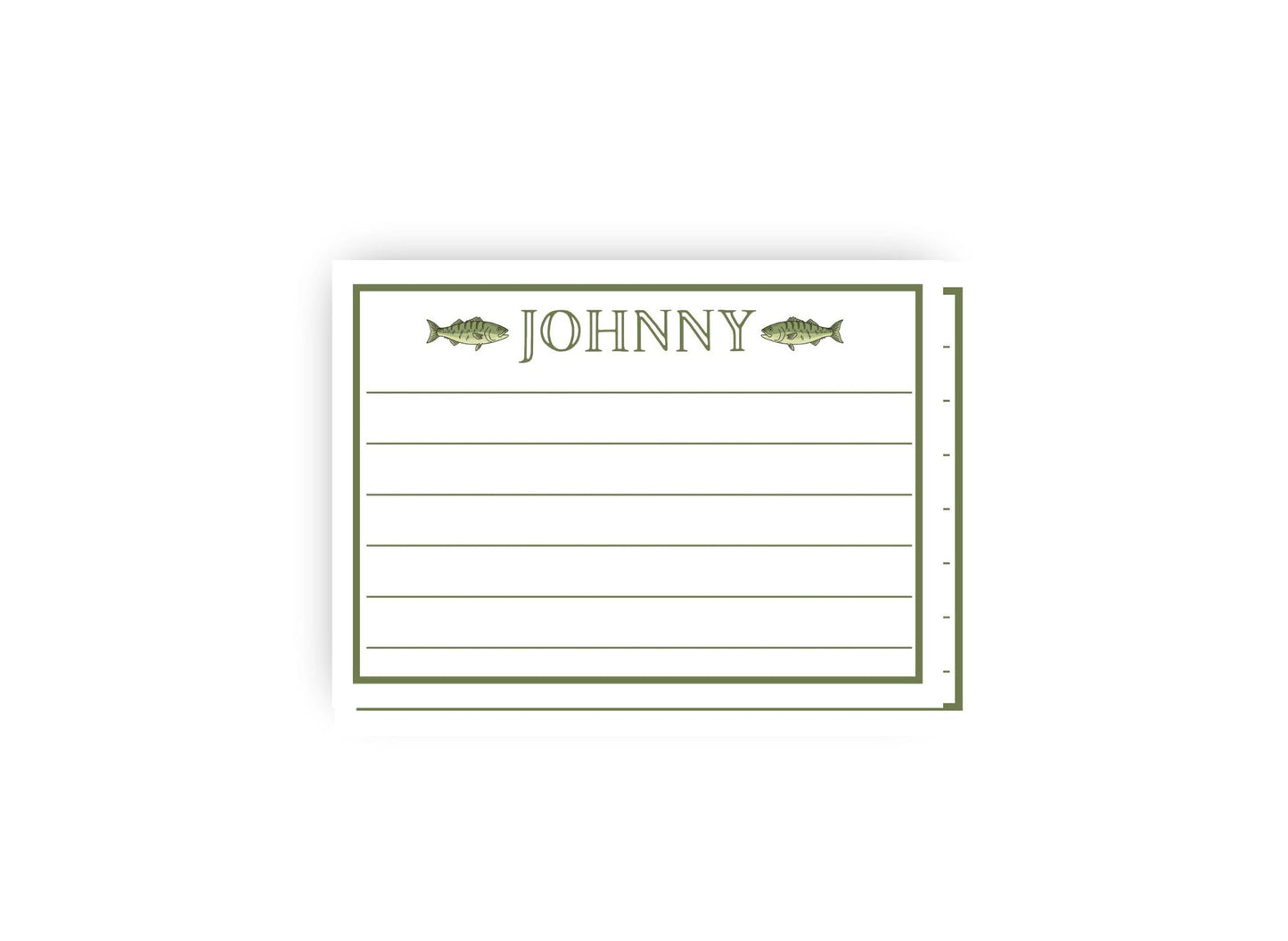 Fish Personalized Lined Notecards