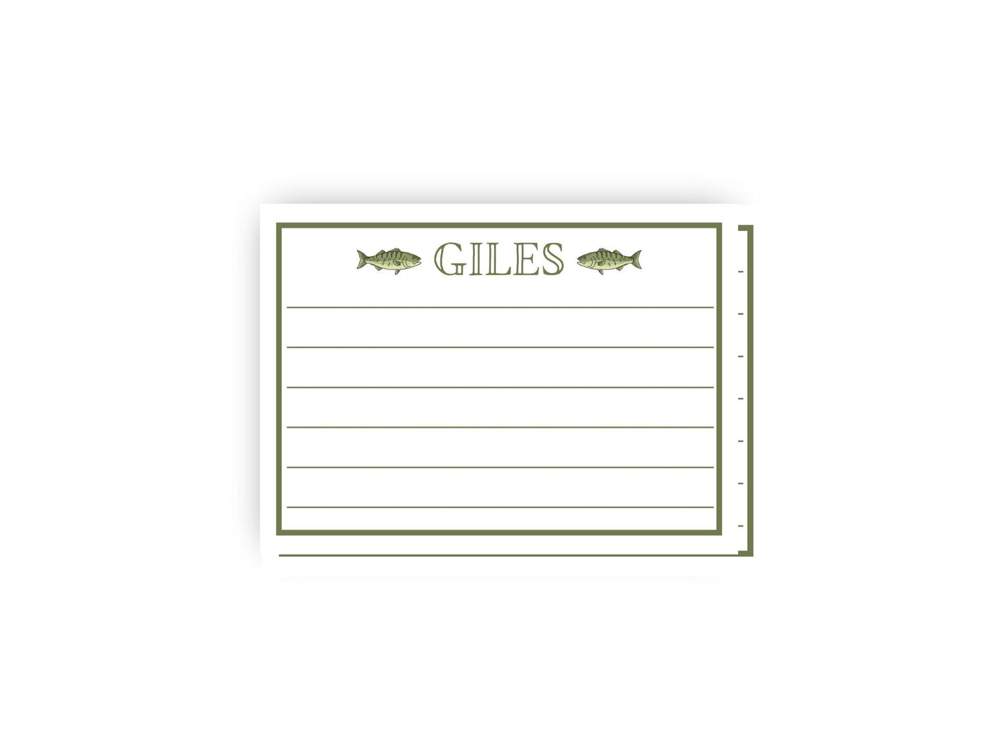 Fish Personalized Lined Notecards